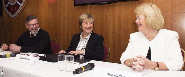 Craig Levein and Ann Budge at Hearts' AGM