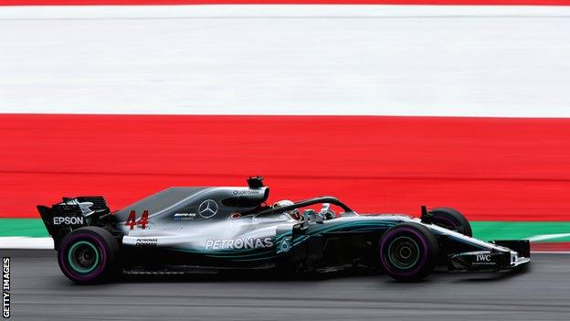 Lewis Hamilton in action at the Austrian Grand Prix