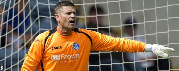 Steve Banks in action for St Johnstone