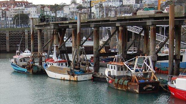 Fishing boats in Guernsey's St Peter Port Harbour