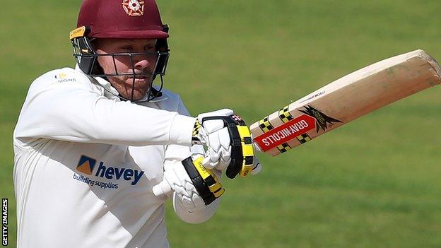 Adam Rossington bats for Northants