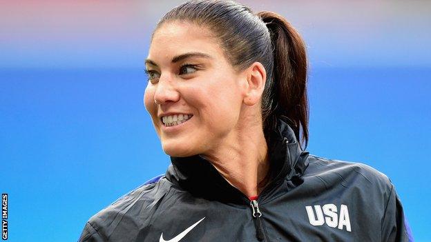 Hope Solo, the USA national team goalkeeper.