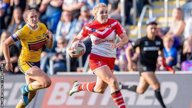 St Helens' fourth try from Amy Hardcastle was perhaps the pick of their six