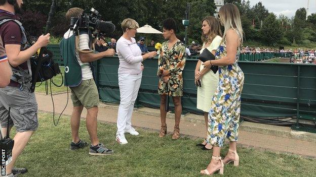 Clare Balding interviews Demi Stokes, Karen Carney and Carly Telford