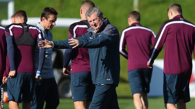 Roy Hodgson trains the England squad