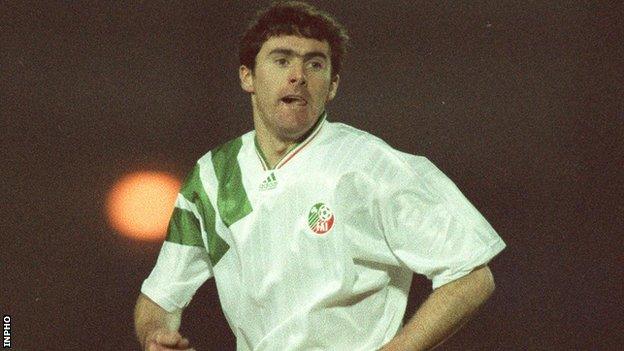 McLoughlin's goal against Northern Ireland helped seal the Republic of Ireland's place at the 1994 World Cup