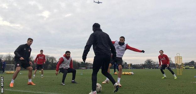 Brentford B training at Jersey Road