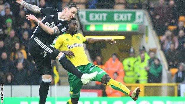 Stefan Johansen playing for Fulham against Norwich