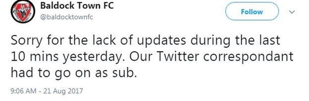 Baldock Town on Twitter