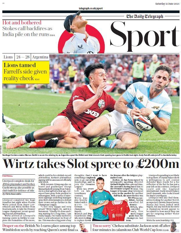 The Daily Telegraph sports section 