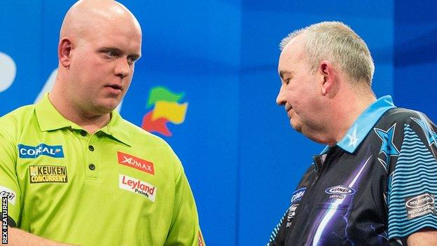 Michael van Gerwen and Phil Taylor