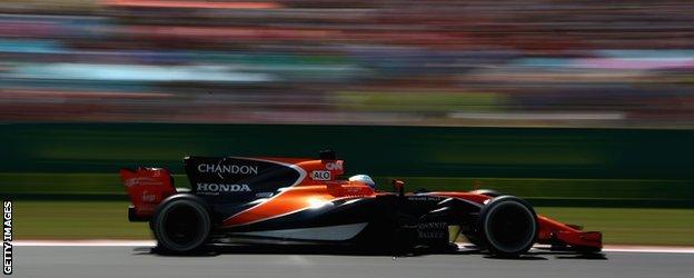 Alonso in his McLaren at the 2017 Spanish Grand Prix