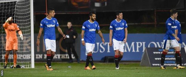 Rangers players looking dejected