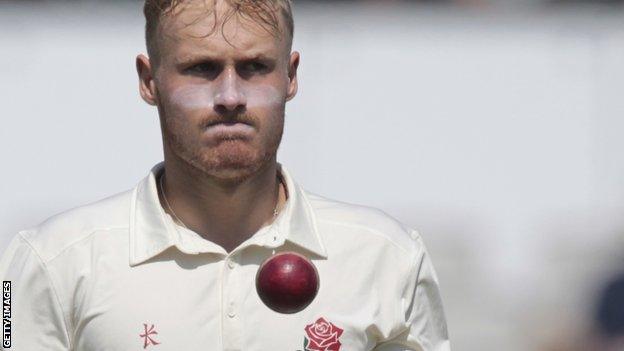 Matt Parkinson in action for Lancashire in the County Championship