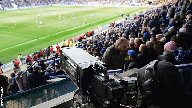 TV camera at Premier League game