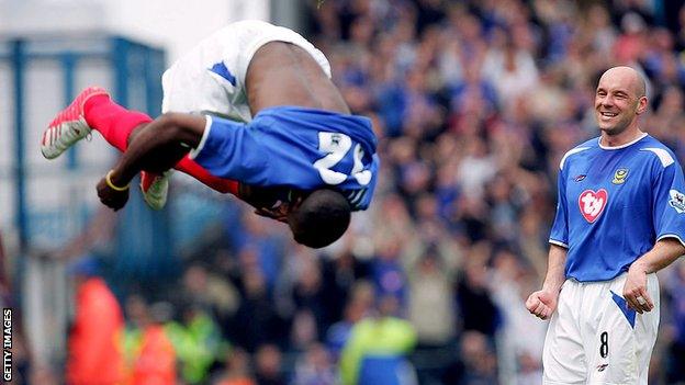 When it comes to acrobatic celebrations, few could match the efforts of former Portsmouth striker Lomano LuaLua