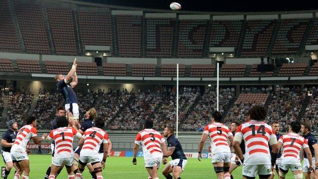 A Scottish lineout against Japan