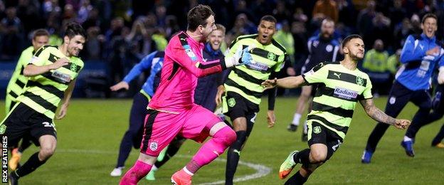 Huddersfield Town celebrate