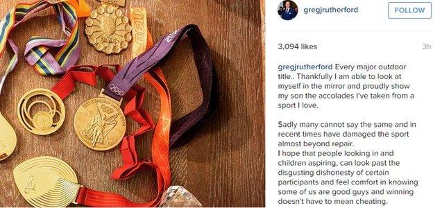 London 2012 long jump champion Greg Rutherford on Instagram