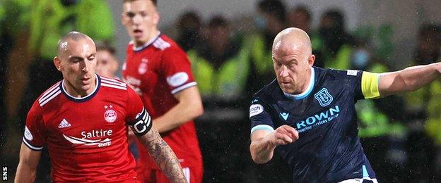 Aberdeen's Scott Brown and Dundee's Charlie Adam