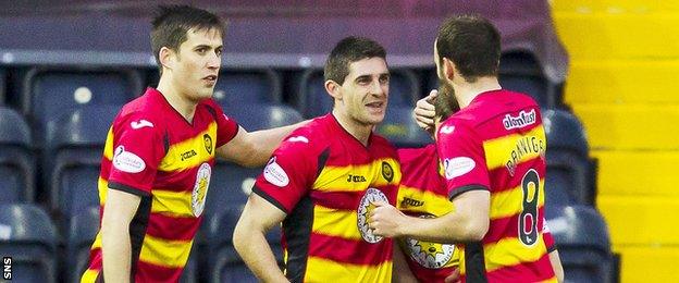 Partick Thistle players celebrating