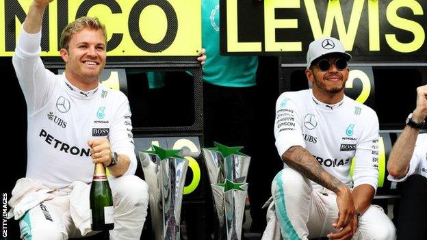 Nico Rosberg and Lewis Hamilton