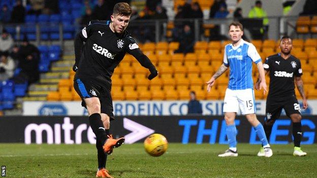 Rangers' Josh Windass scores against St Johnstone