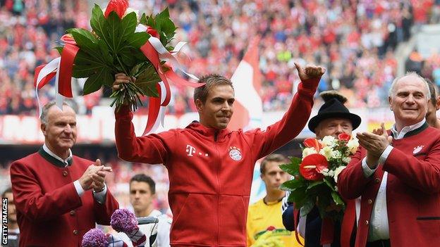 Philipp Lahm and Xabi Alonso