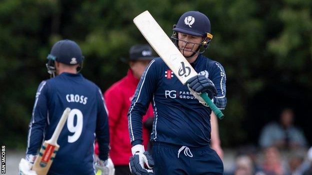 Michael Leask and Matthew Cross both made half centuries for Scotland in Edinburgh