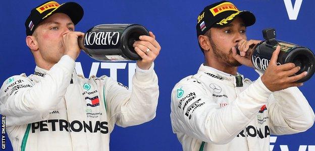 Valtteri Bottas and Lewis Hamilton