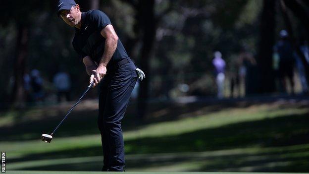 Rory McIlroy in round one action in Mexico