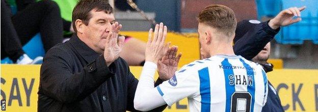 Former Kilmarnock manager Tommy Wright and striker Oli Shaw