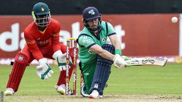 Ireland skipper Andrew Balbirnie plays a pull shot in Sunday's defeat by the United Arab Emirates