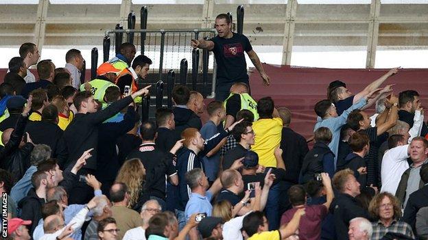 West Ham crowd disturbance