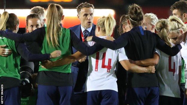 Phil Neville with the England squad