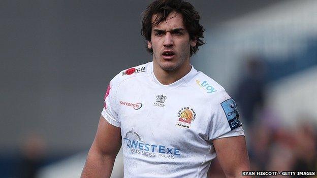 Santiago Grondona scored his first ty for Exeter in the Premiership defeat at Worcester