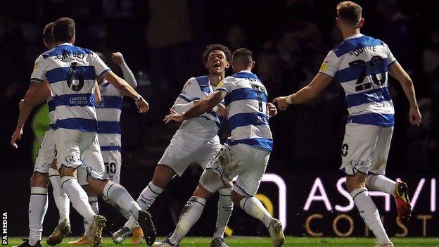 Luke Amos celebrates