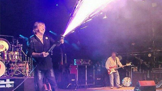 Keith Emerson performing at the Bristol Colston Hall with Emerson, Lake and Palmer in 2010