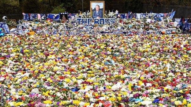 Flowers left in tribute to late Leicester owner Vichai Srivaddhanaprabha following his death