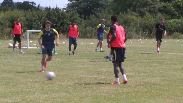 Torquay United training at Seale Hayne