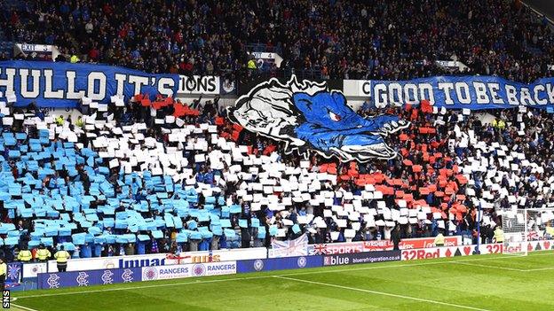 Rangers fans welcome their side's return to European competition