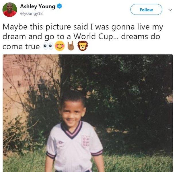 Ashley Young tweet