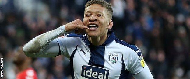 Dwight Gayle in action for West Brom