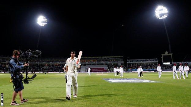 Alastair Cook leaves the field unbeaten on 153