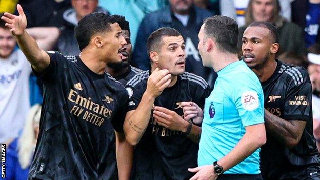 Referee Chris Kavanagh endured the ire of both teams in Leeds' defeat by Arsenal at Elland Road.