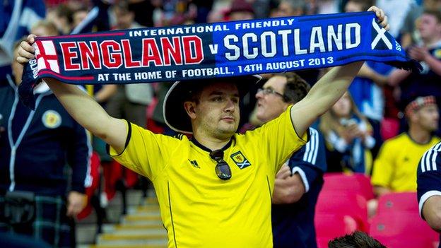 Scotland fan with scarf