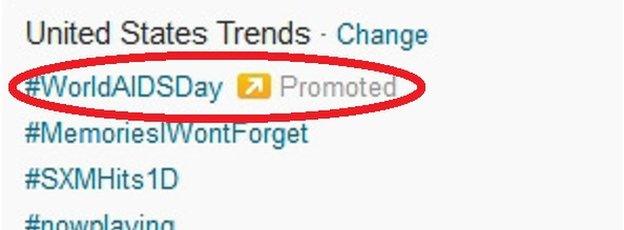 An image clearly showing a "promoted Trend"