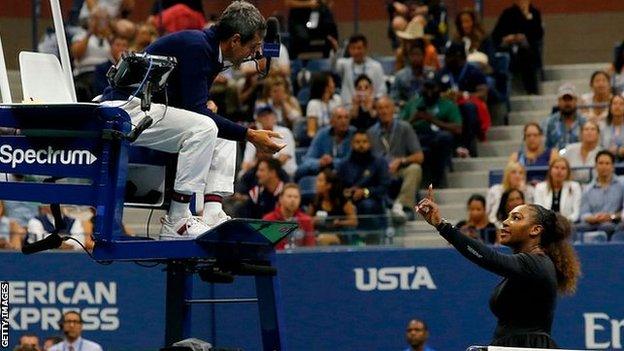 Serena Williams and Carlos Ramos