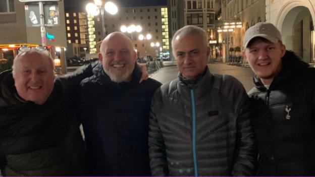 Jose Mourinho with Dave, Joe and Quinny