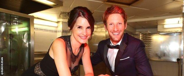 Romain Grosjean and his wife